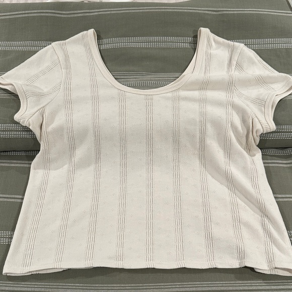 Madewell Tops - Madewell Cream Scoop Neck Short Sleeve Tee